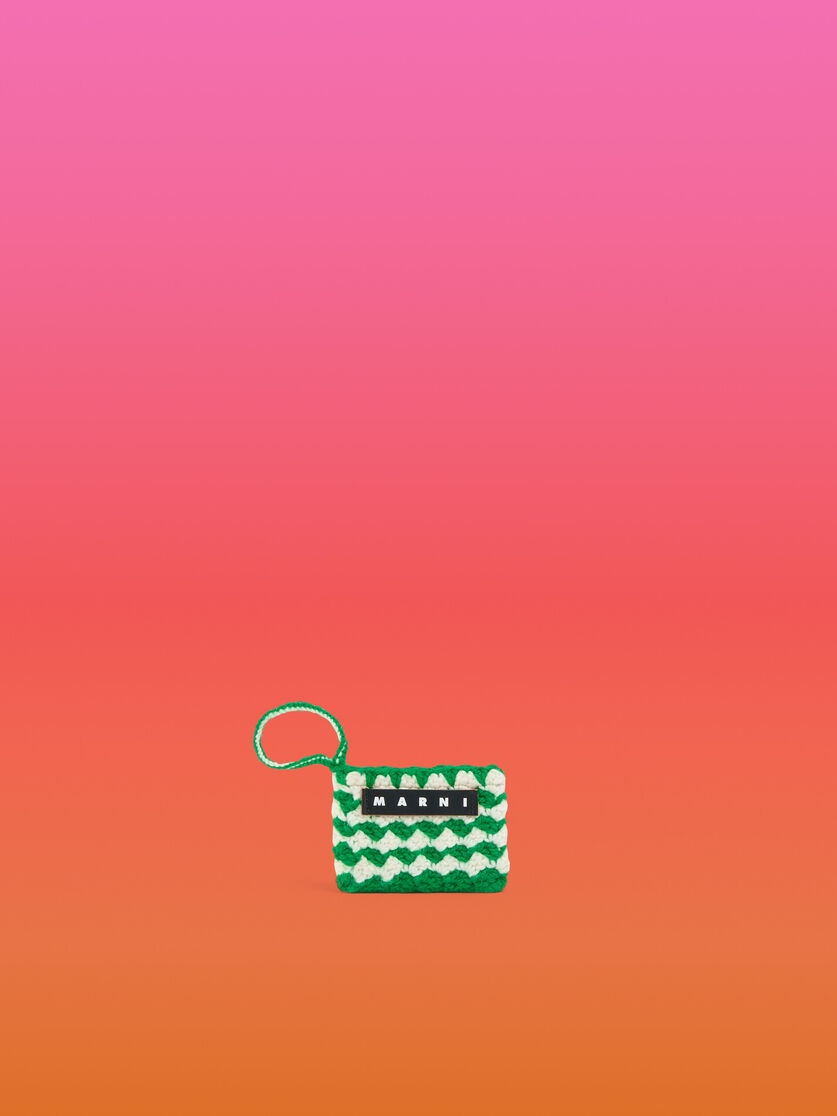 GREEN CROCHET MARNI MARKET MINI ROSAL POUCH - 1