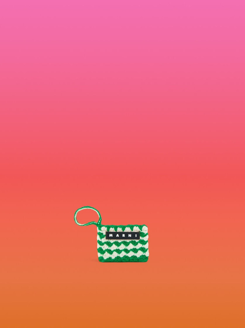GREEN CROCHET MARNI MARKET MINI ROSAL POUCH 1