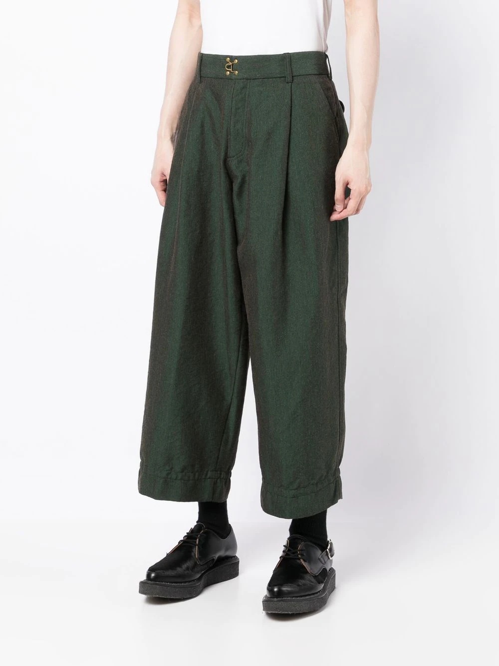 pleated cropped trousers - 3