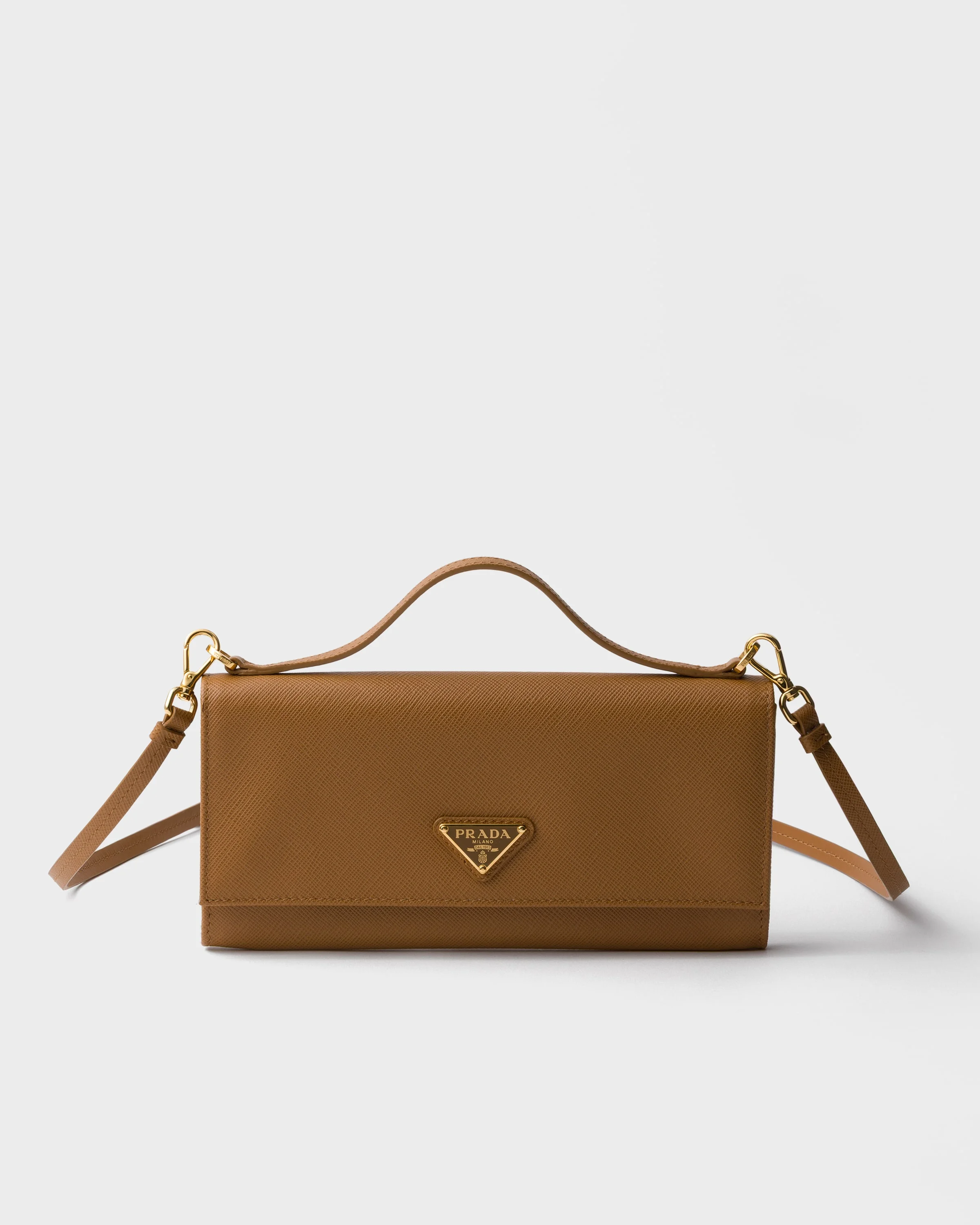 Saffiano leather wallet with shoulder strap - 1
