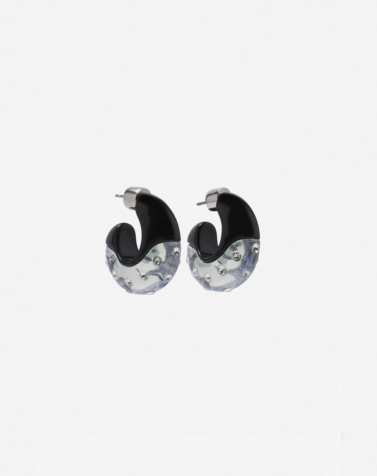 FARGO RHINESTONE LARGE HOOP EARRINGS - 3