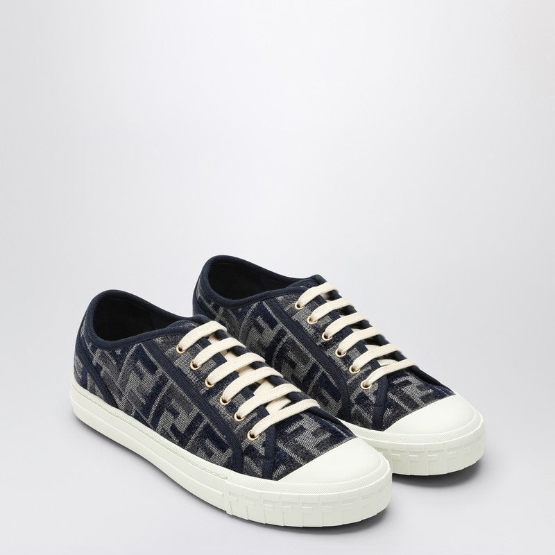 関税送料込★FENDI★ドミノ デニム ロートップ スニーカー★BLUE Domino Denim Blue | Fendi