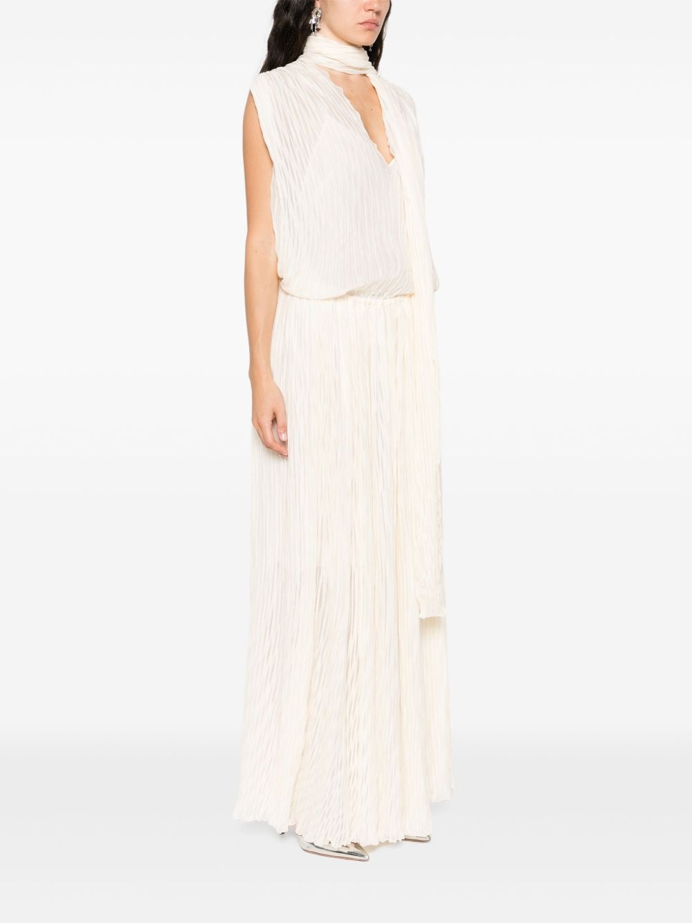 pleated asymmetric midi dress - 3