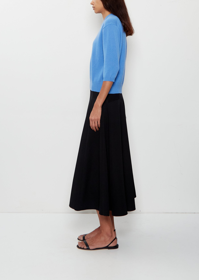 Elbow V-Neck Cashmere Sweater — Cornflower 2