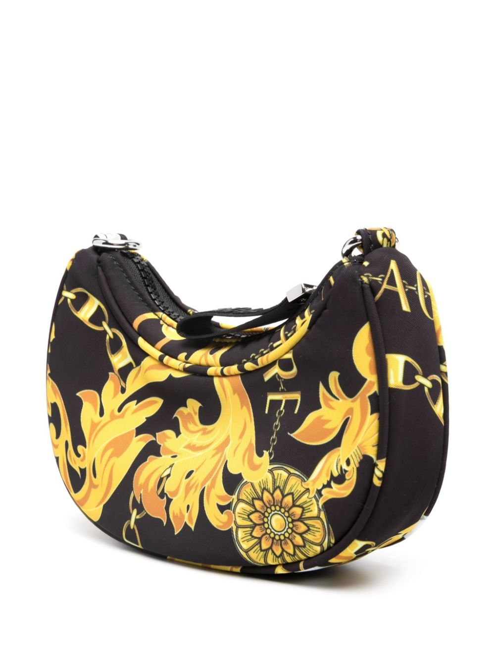 Barocco-print logo-plaque hobo bag - 3