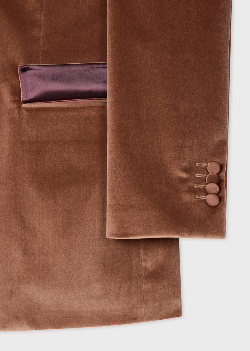 The Soho - Tailored-Fit Dusty Brown Velvet Evening Blazer 3