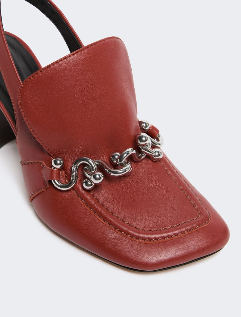 Nappa leather slingbacks - rust 4