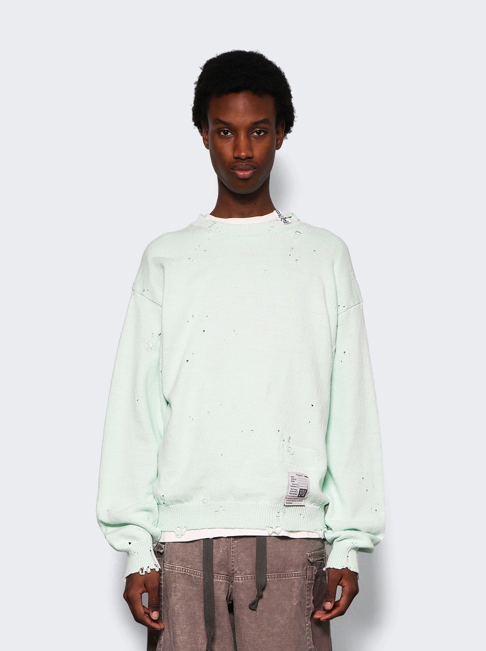 Distressed Sweater Green - 3