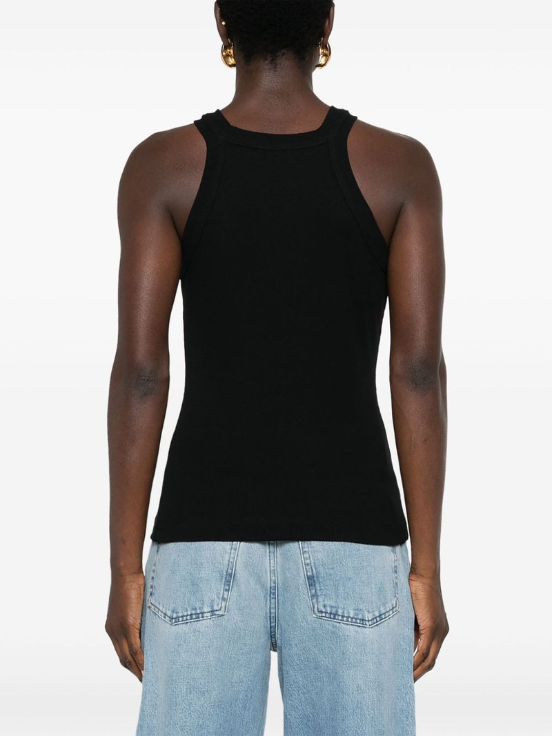 logo-embroidered ribbed tank top 4