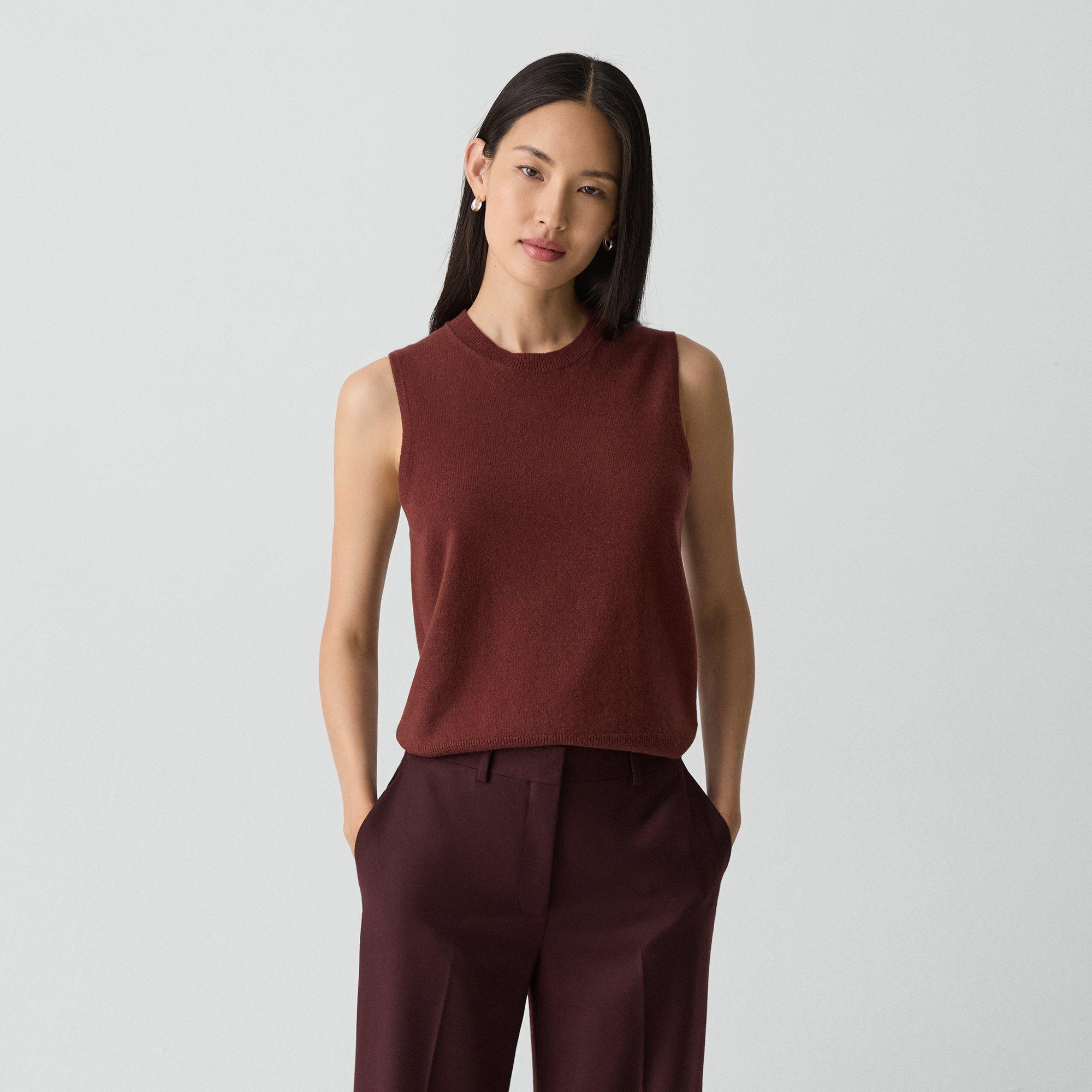 Crewneck Shell Top in Cashmere - 2