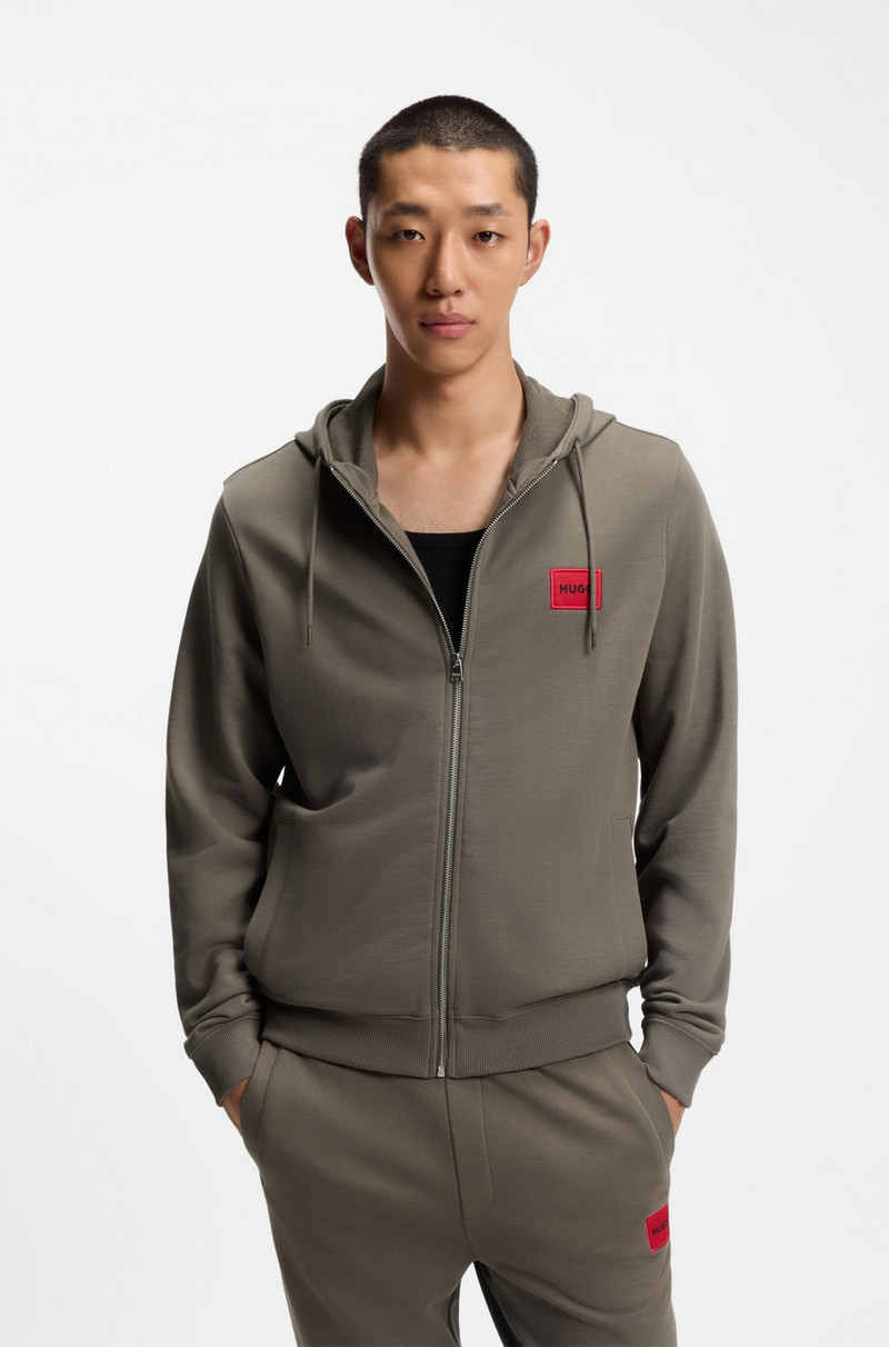 COTTON-TERRY ZIP-UP HOODIE WITH LOGO LABEL 2