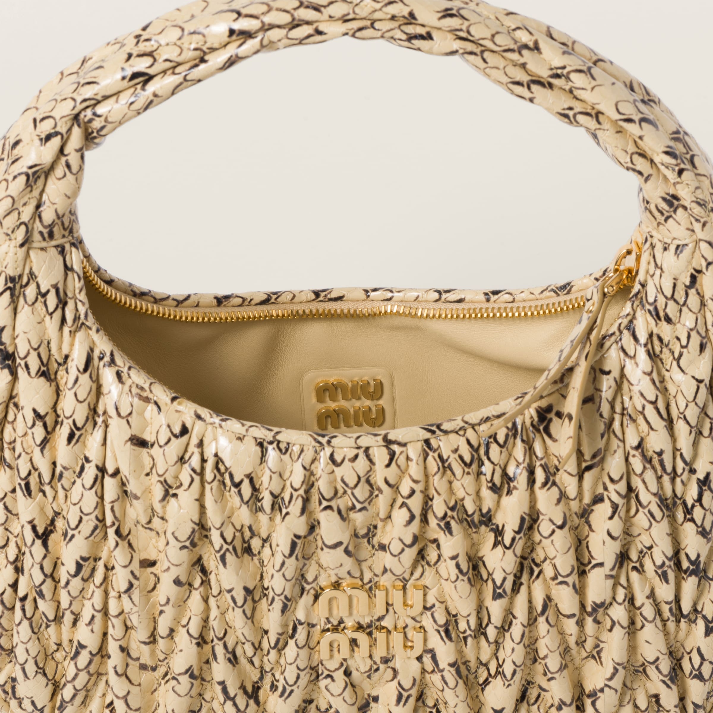 Wander matelassé whips-print Ayers snakeskin hobo bag - 4