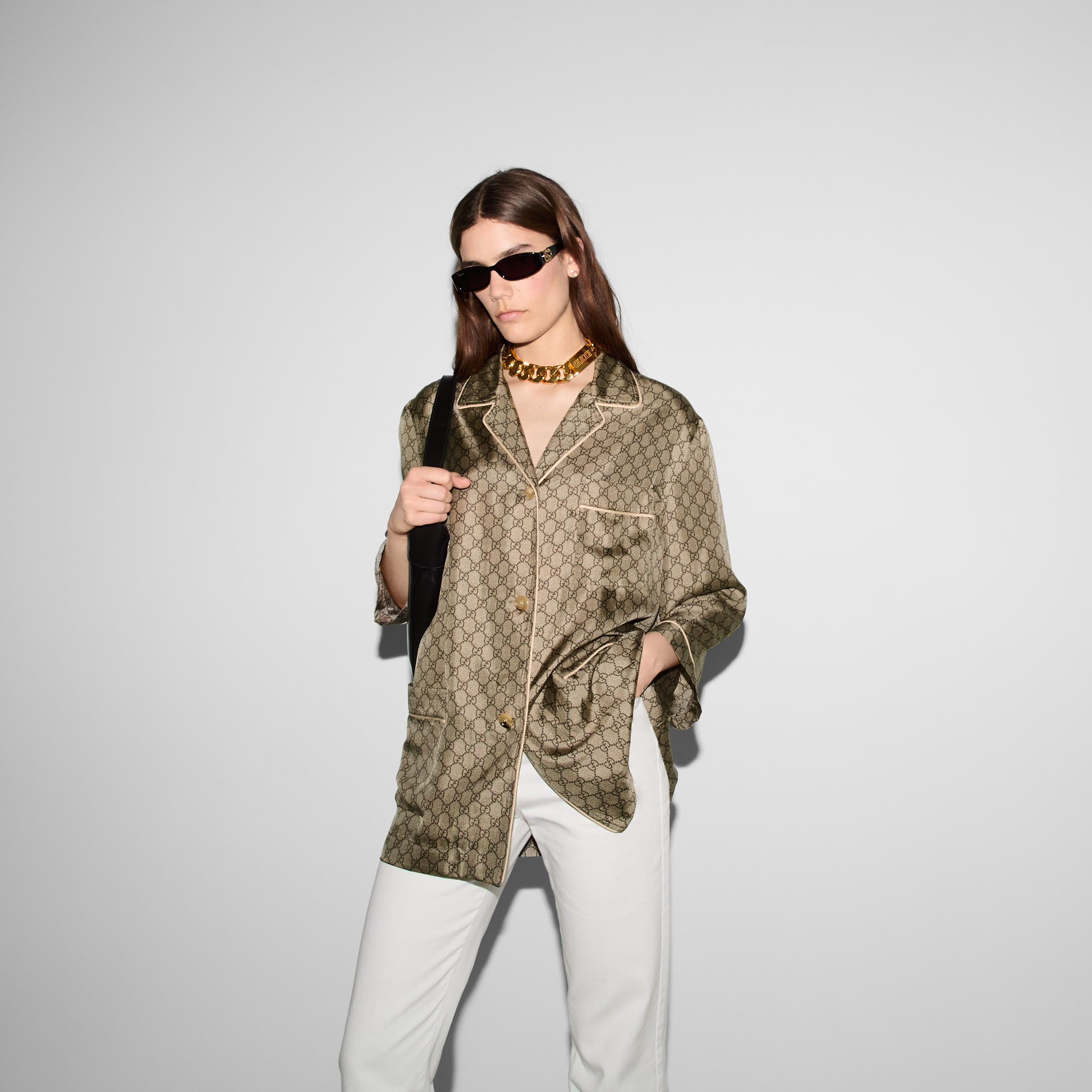GG Supreme print silk shirt - 5