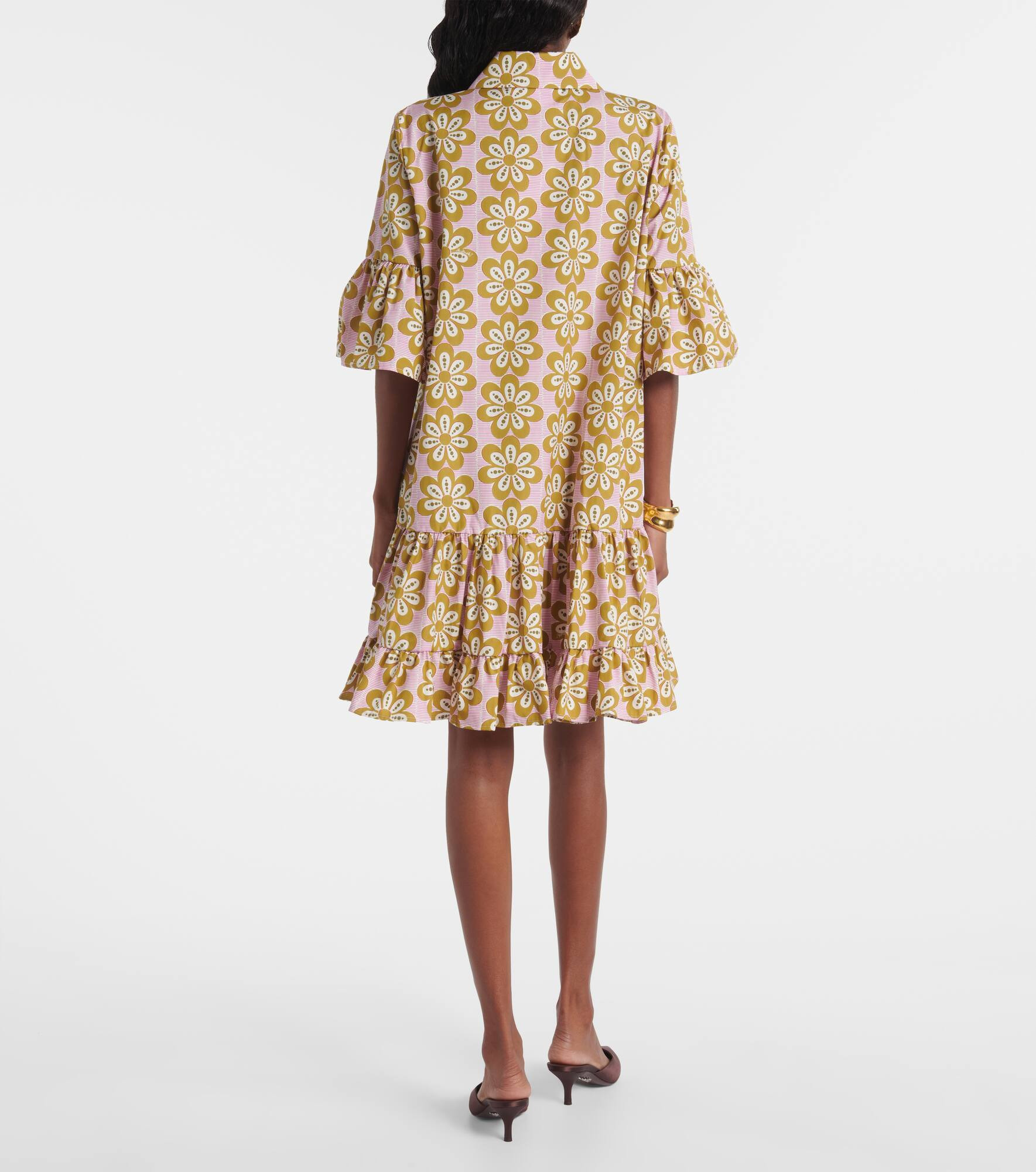 Choux floral cotton poplin shirt dress - 3