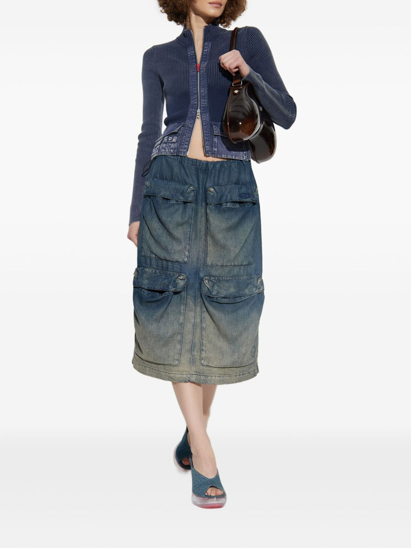 multi-pocket denim midi skirt 3