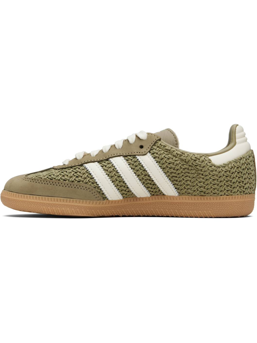 Green & Off-White Samba OG Sneakers - 3