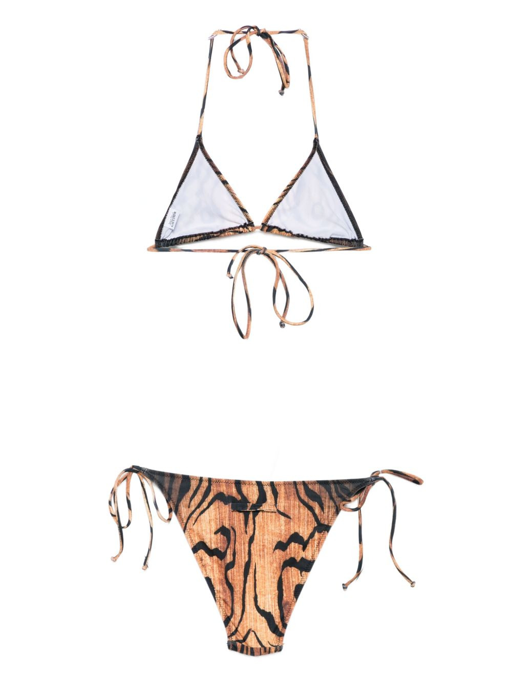 tiger-print triangle bikini - 2
