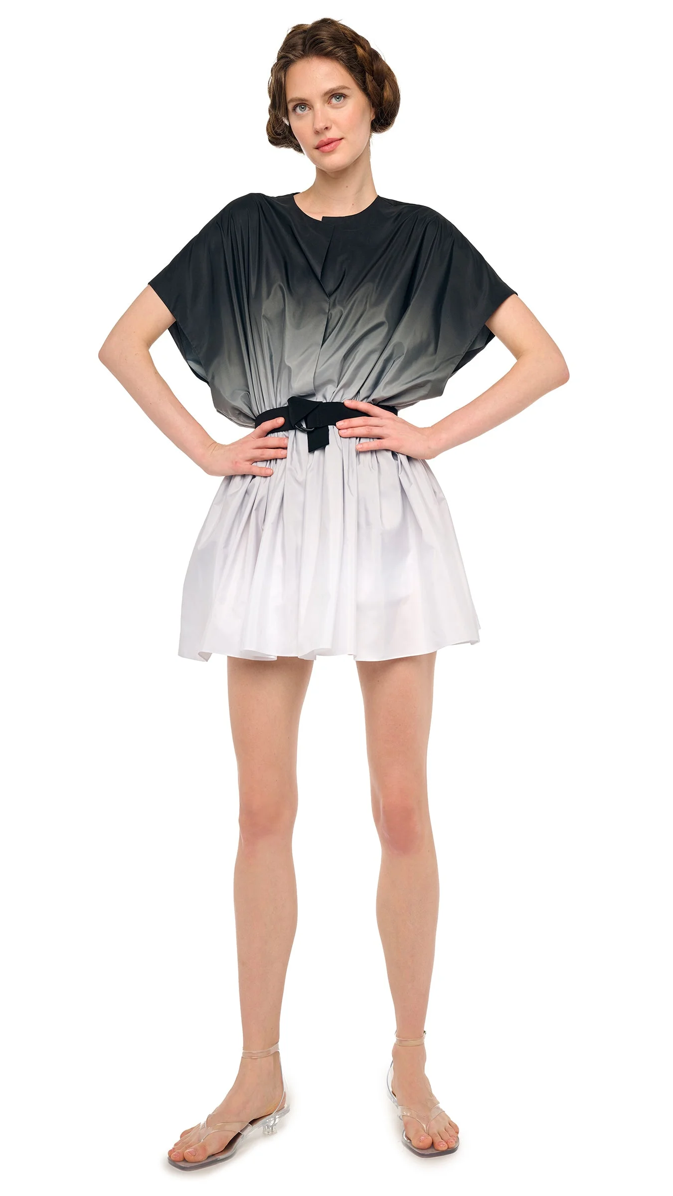 SLEEVELESS FLARED MINI DRESS - 1