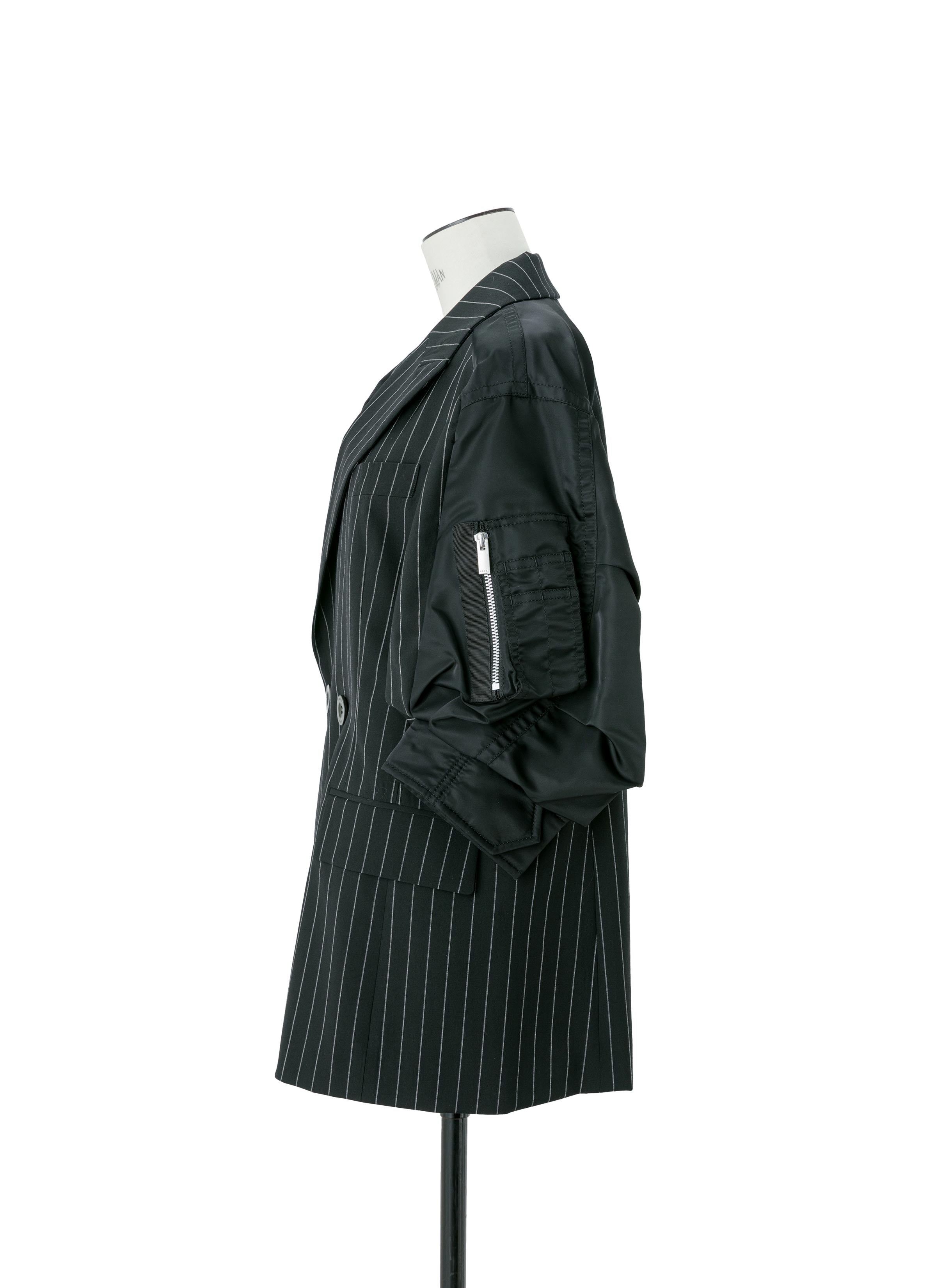 Wool Silk Suiting x Nylon Twill Jacket - 3