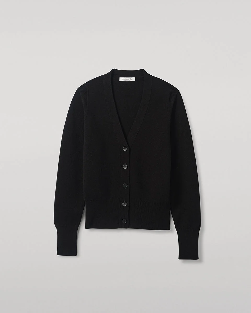 Milano Stitch Black Cashmere Cardigan - 1