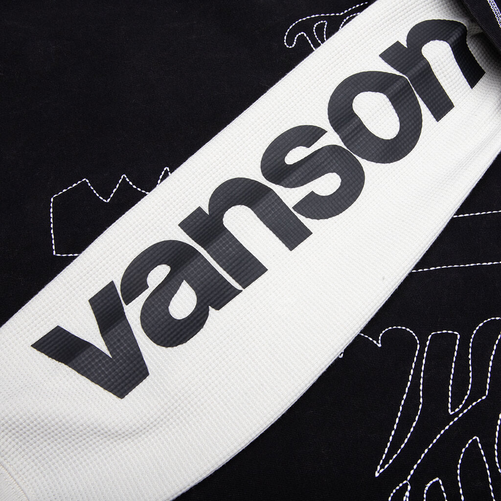 VANSON BONES WAFFLE T-SHIRT - BLACK - 4