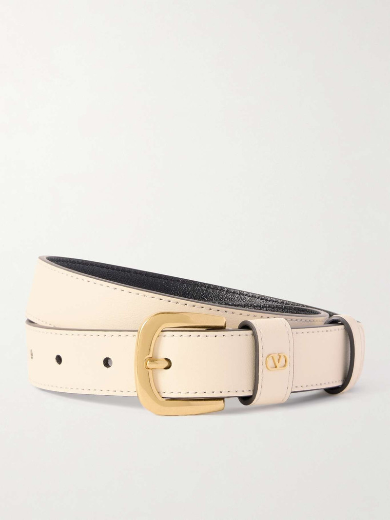 VLogo leather belt Off-white - 1