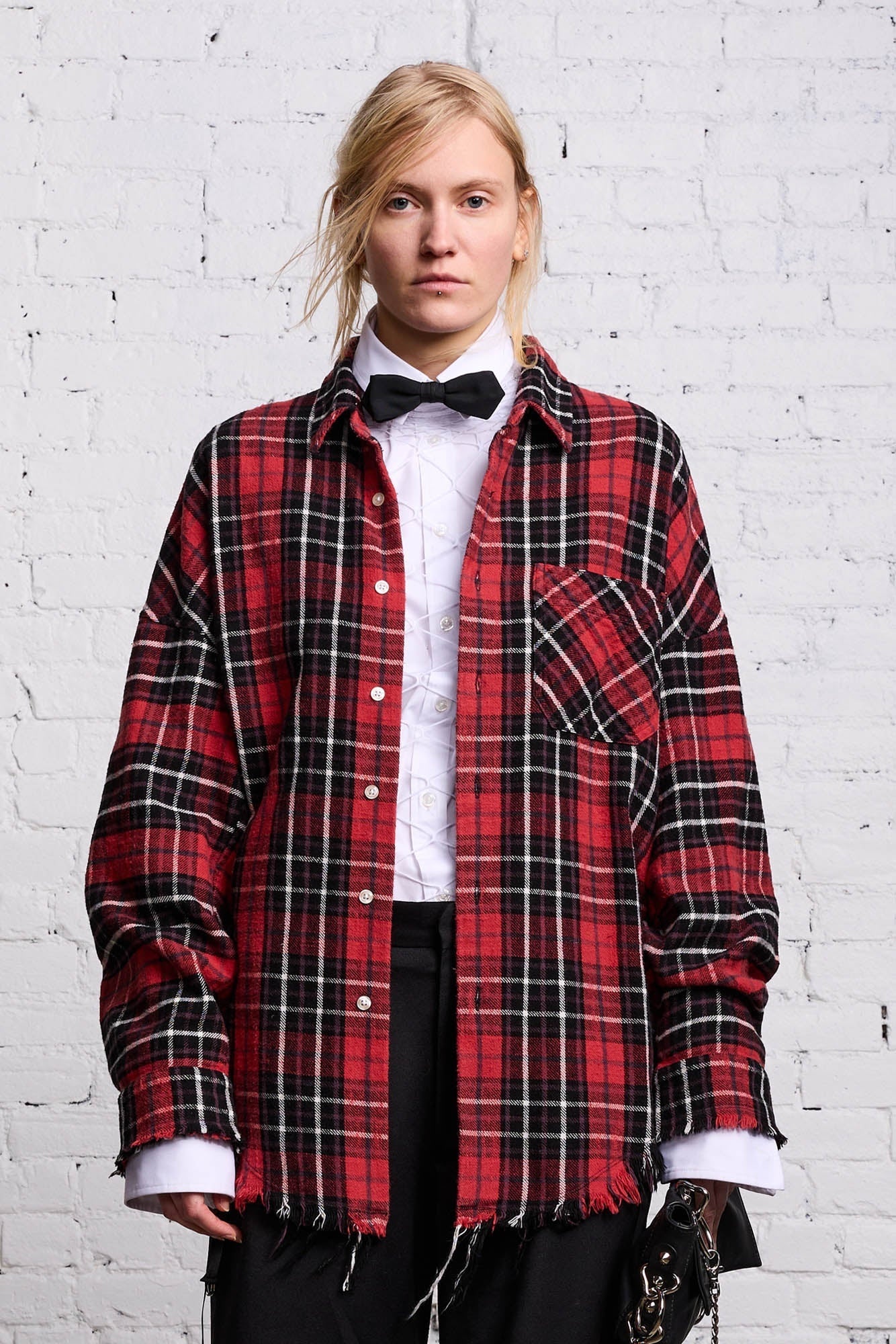 RELAXED WORKSHIRT - RED AND BLACK - 1