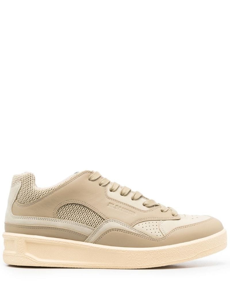 panelled low-top sneakers - 1