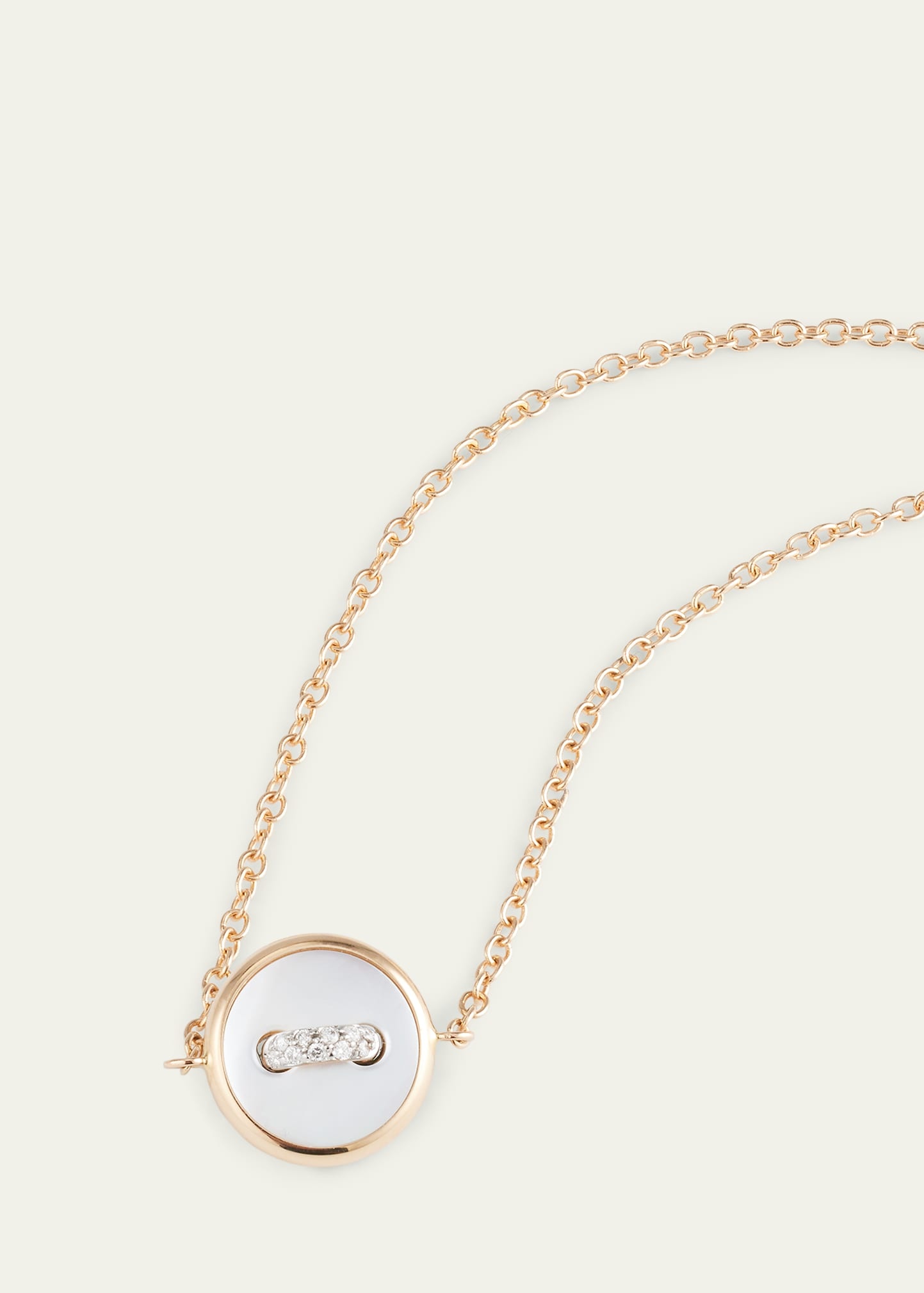 18K Rose Gold Pom Pom Dot Grey and White Mother of Pearl Bracelet - 3