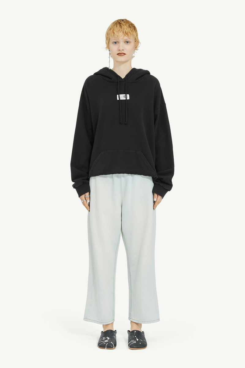 MM6 Maison Margiela Black Unbrushed Cotton Sweater outlook