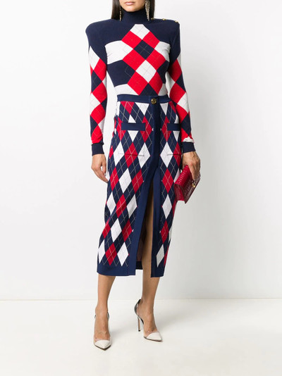 Balmain Argyle-pattern rollneck jumper outlook