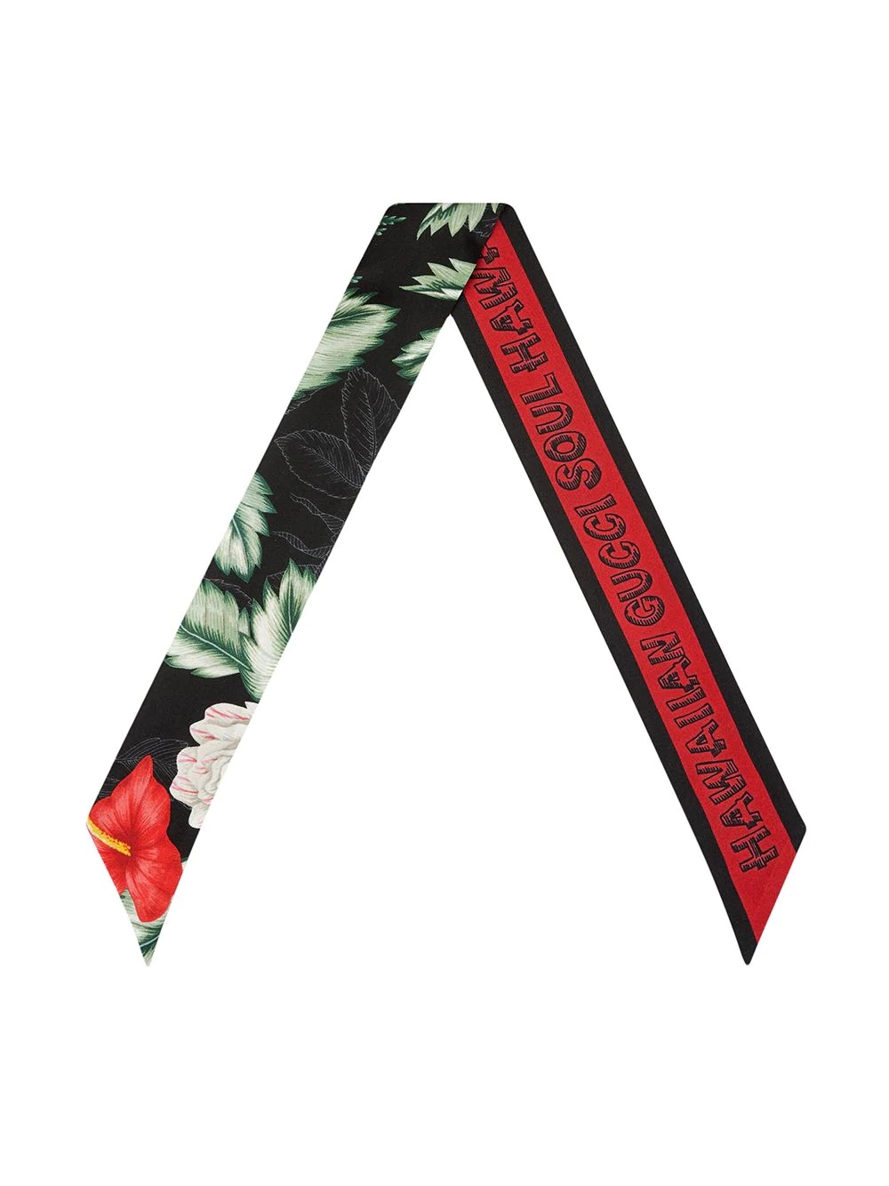 logo-detailed floral-print scarf - 1