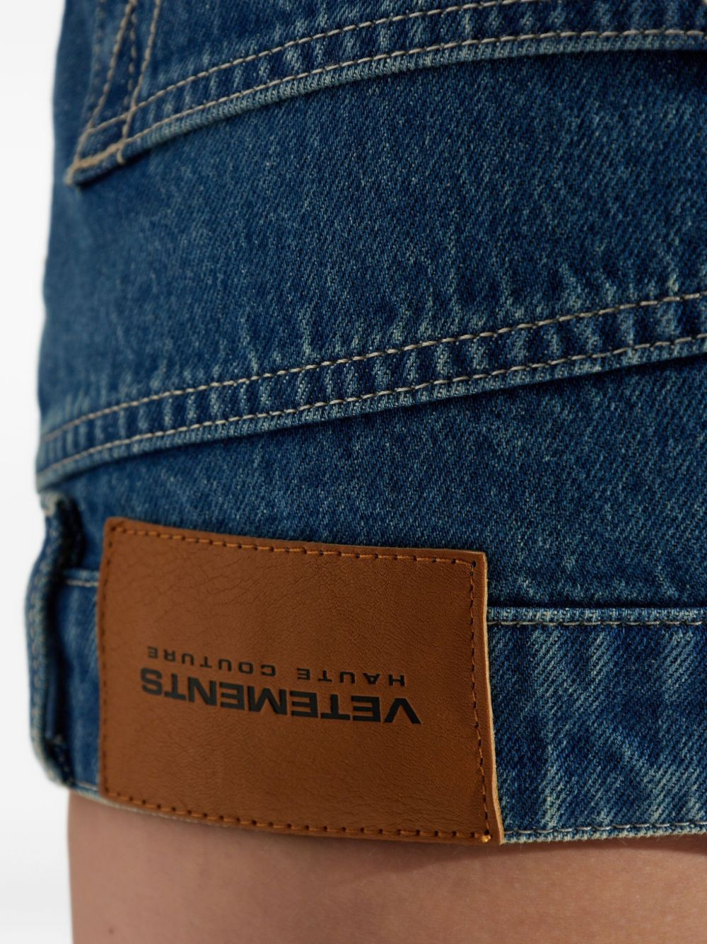 upside-down denim mini skirt - 5