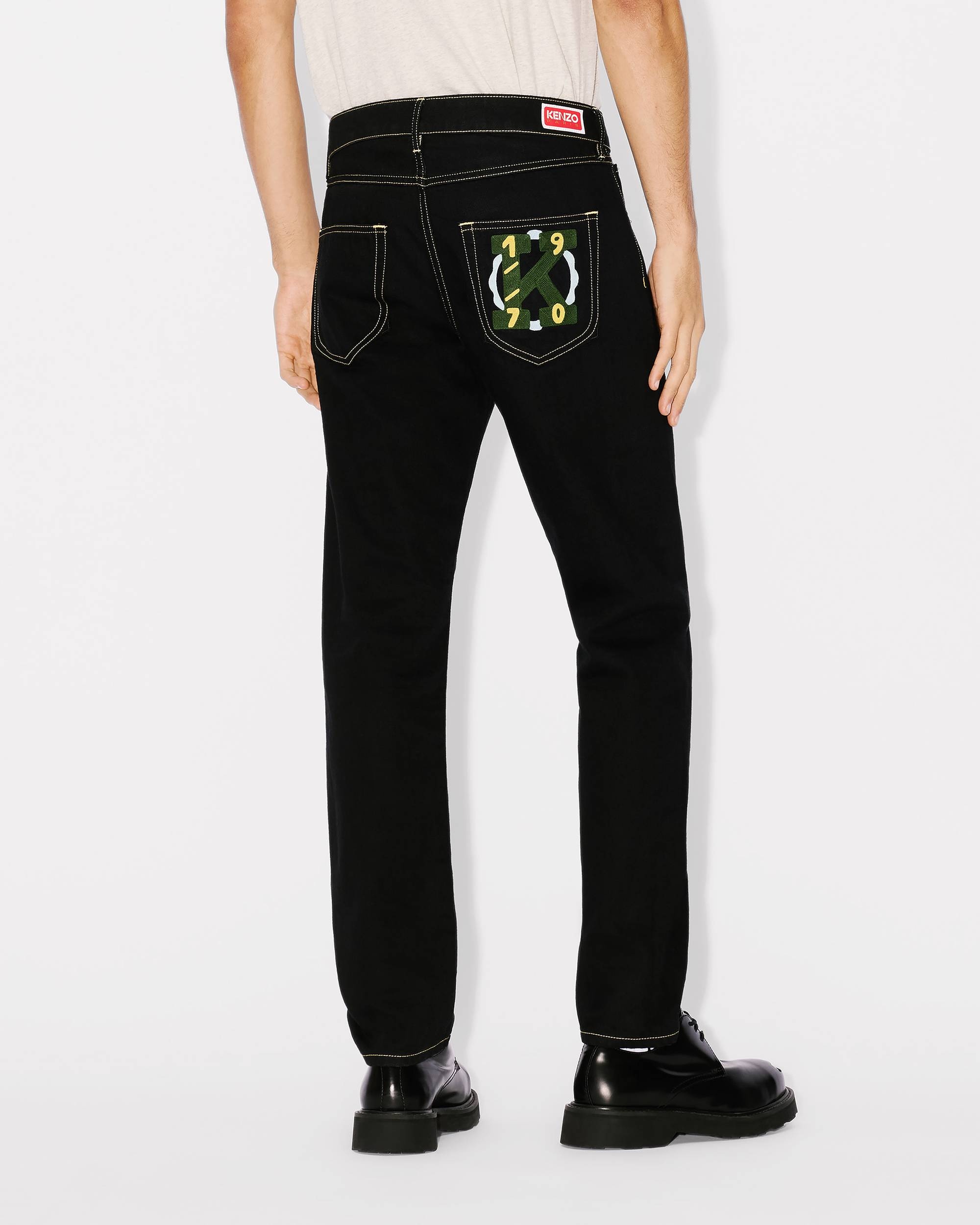 'KENZO Drawn Varsity' embroidered Bara slim-fit jeans - 3