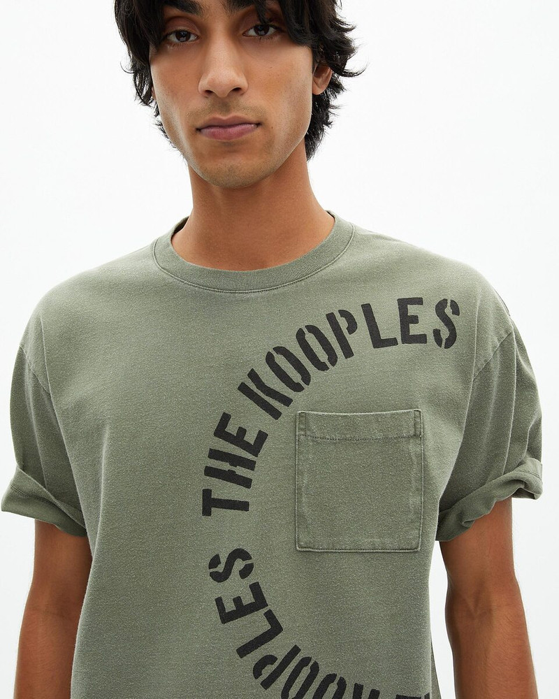 T-SHIRT WITH KHAKI SCREEN PRINT 5