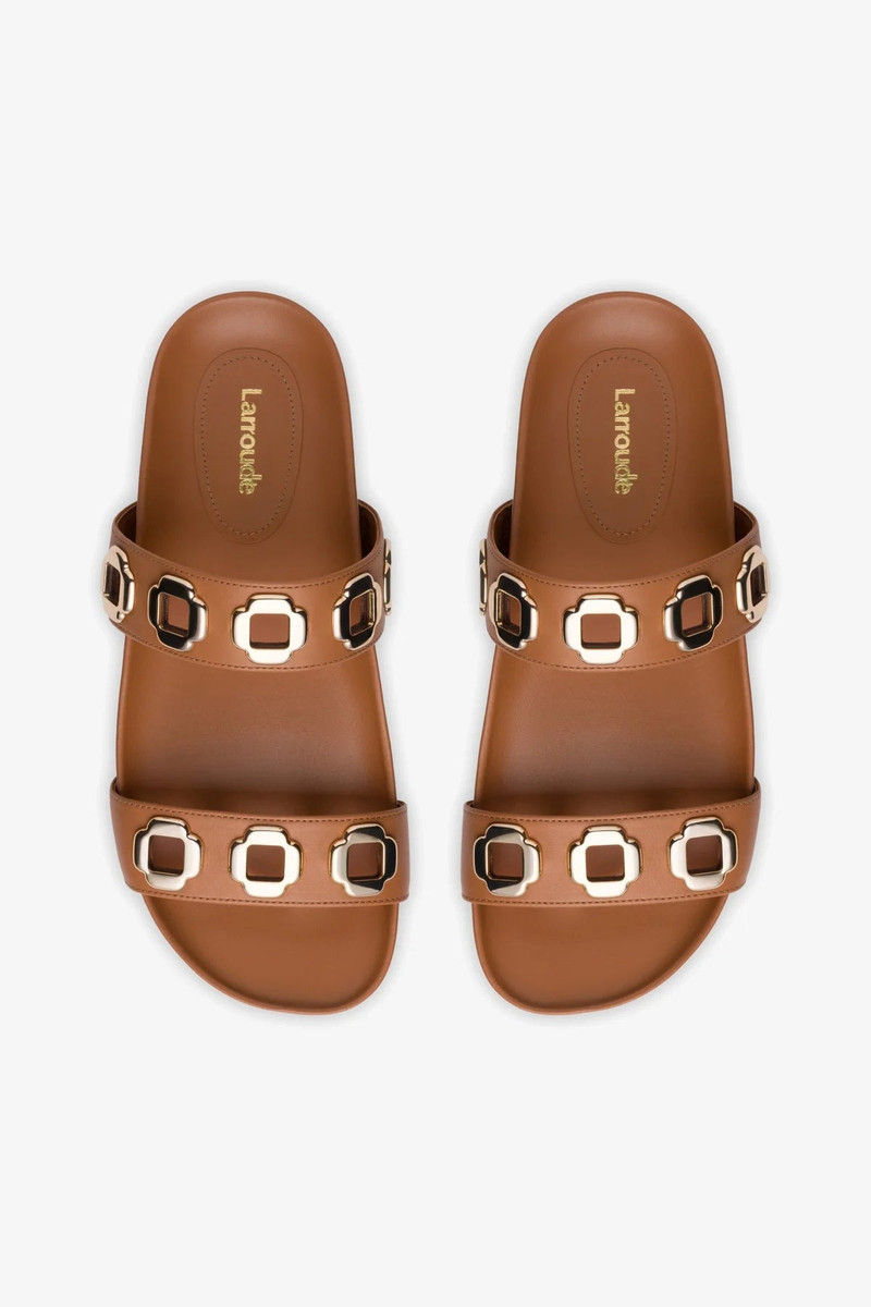 Milan Slide In Caramel Leather 7