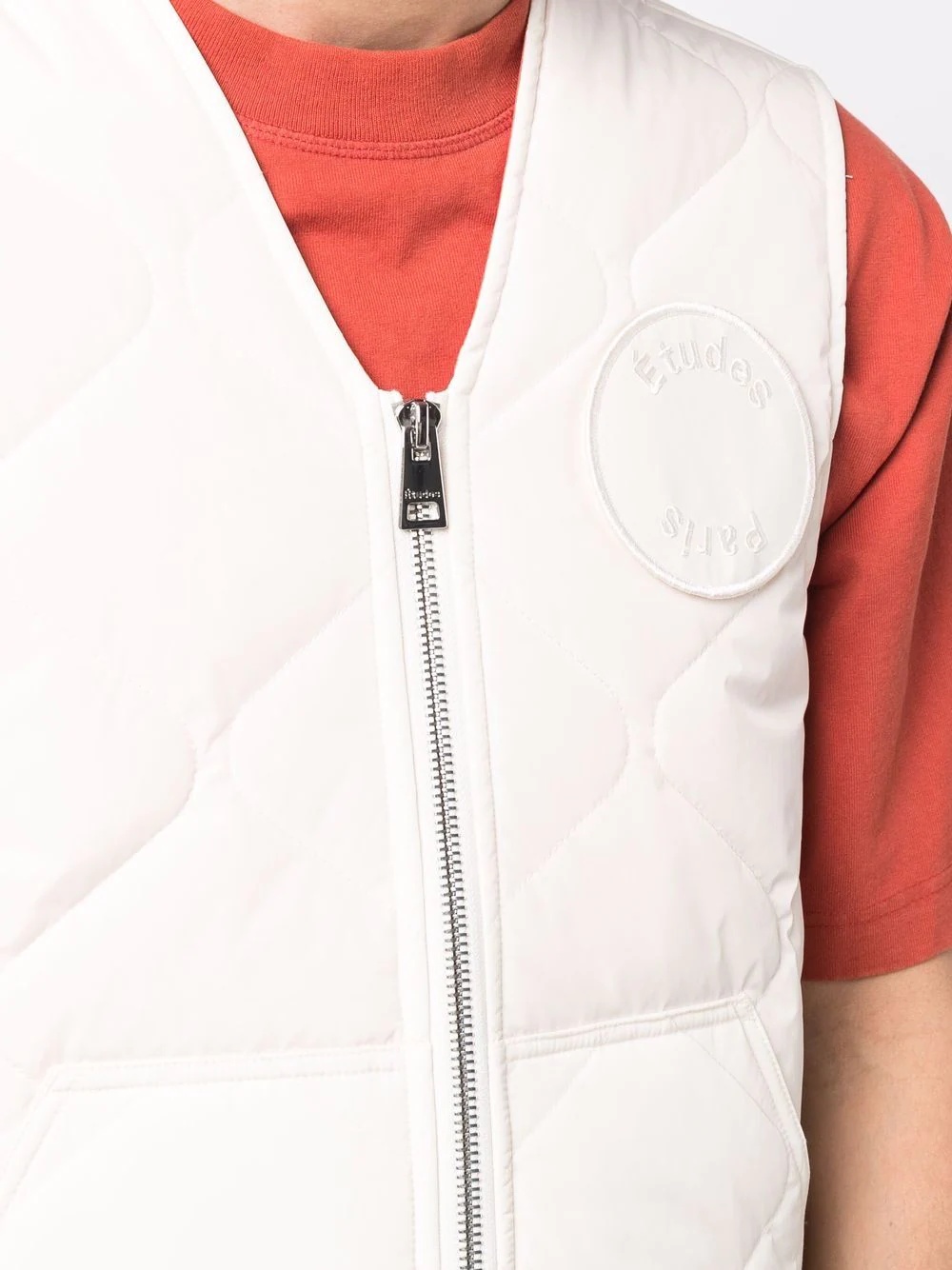 padded logo-patch vest - 5