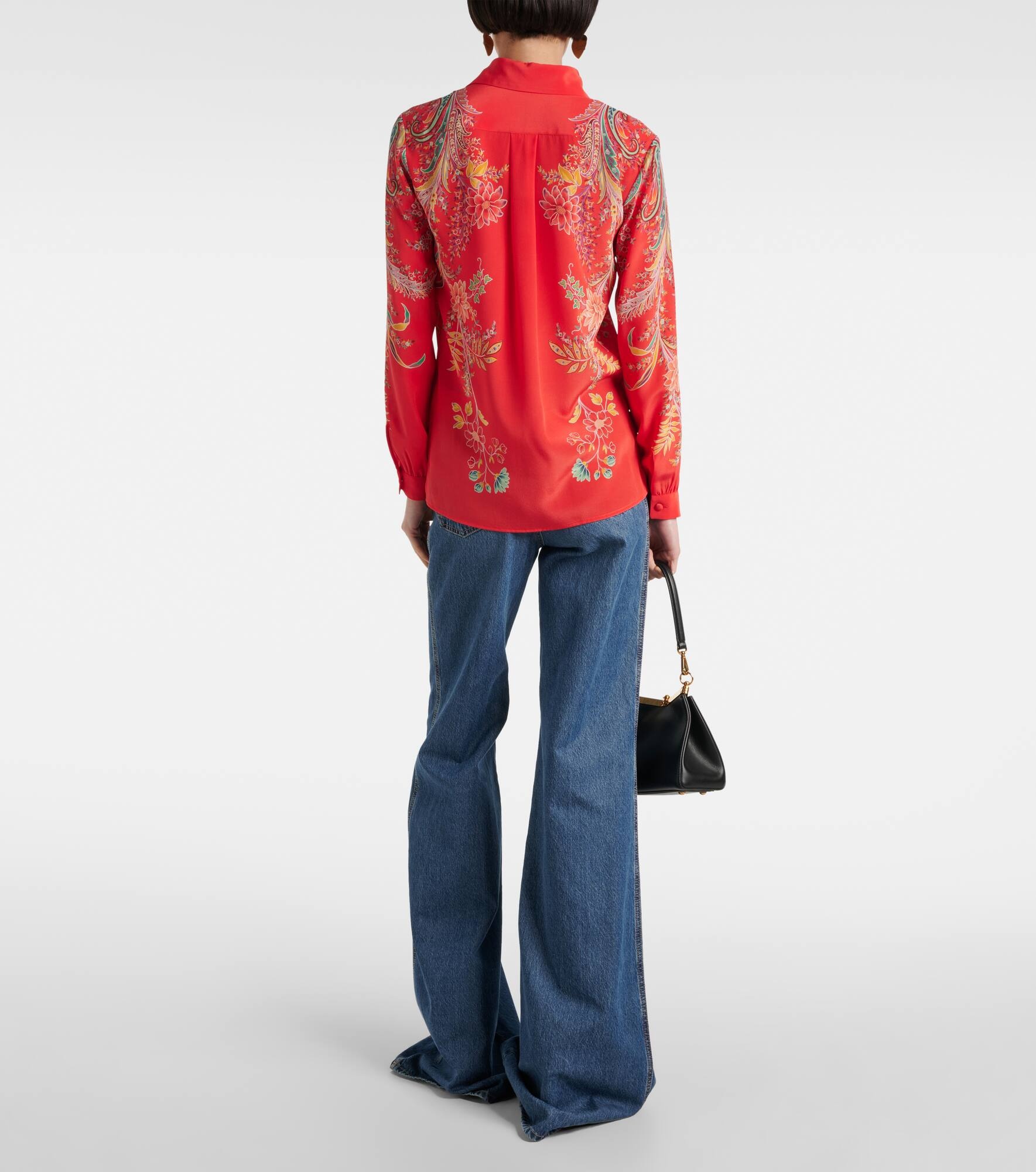 Floral silk crêpe de chine shirt - 3