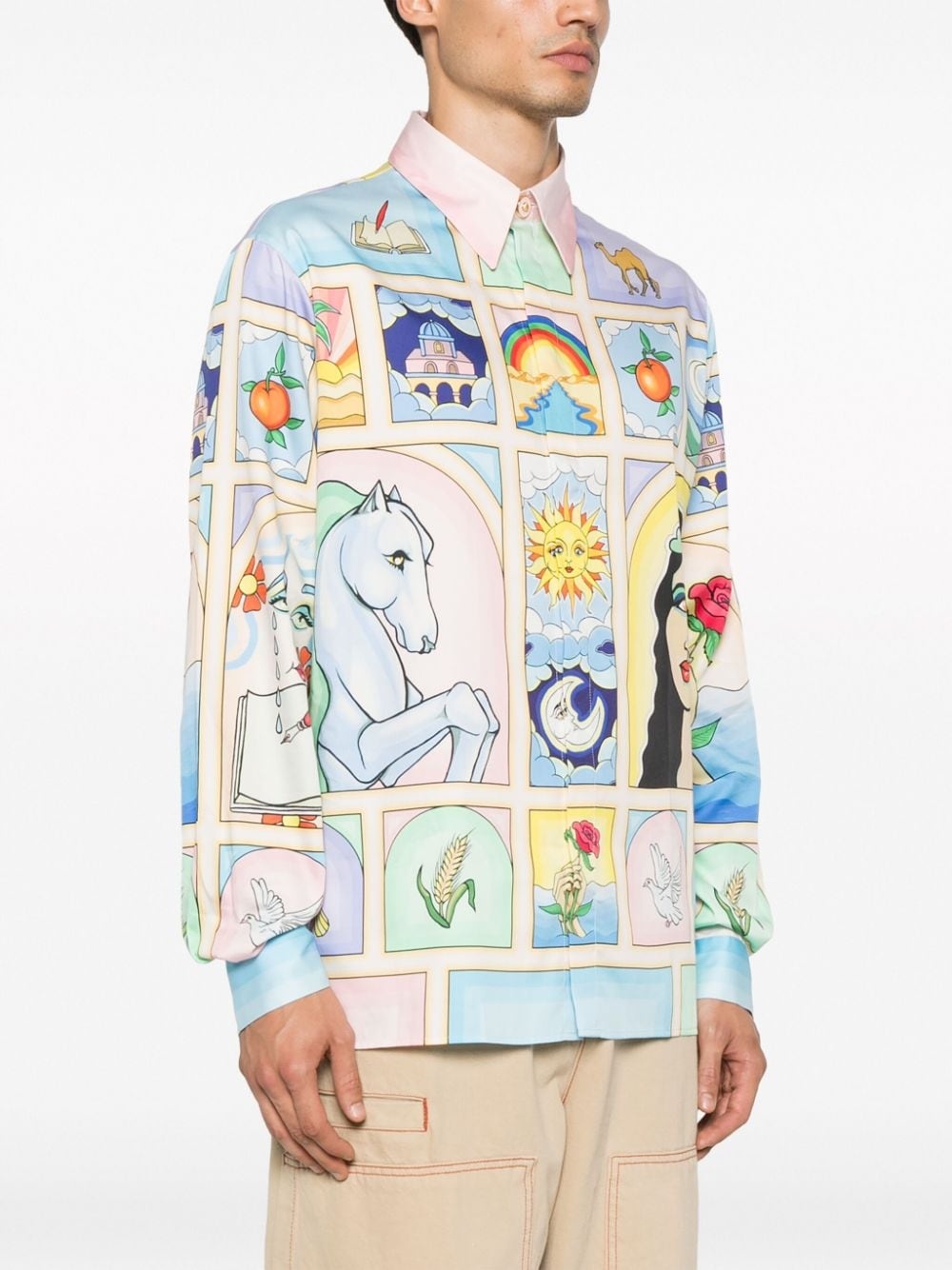 La Fable-print cotton shirt - 3