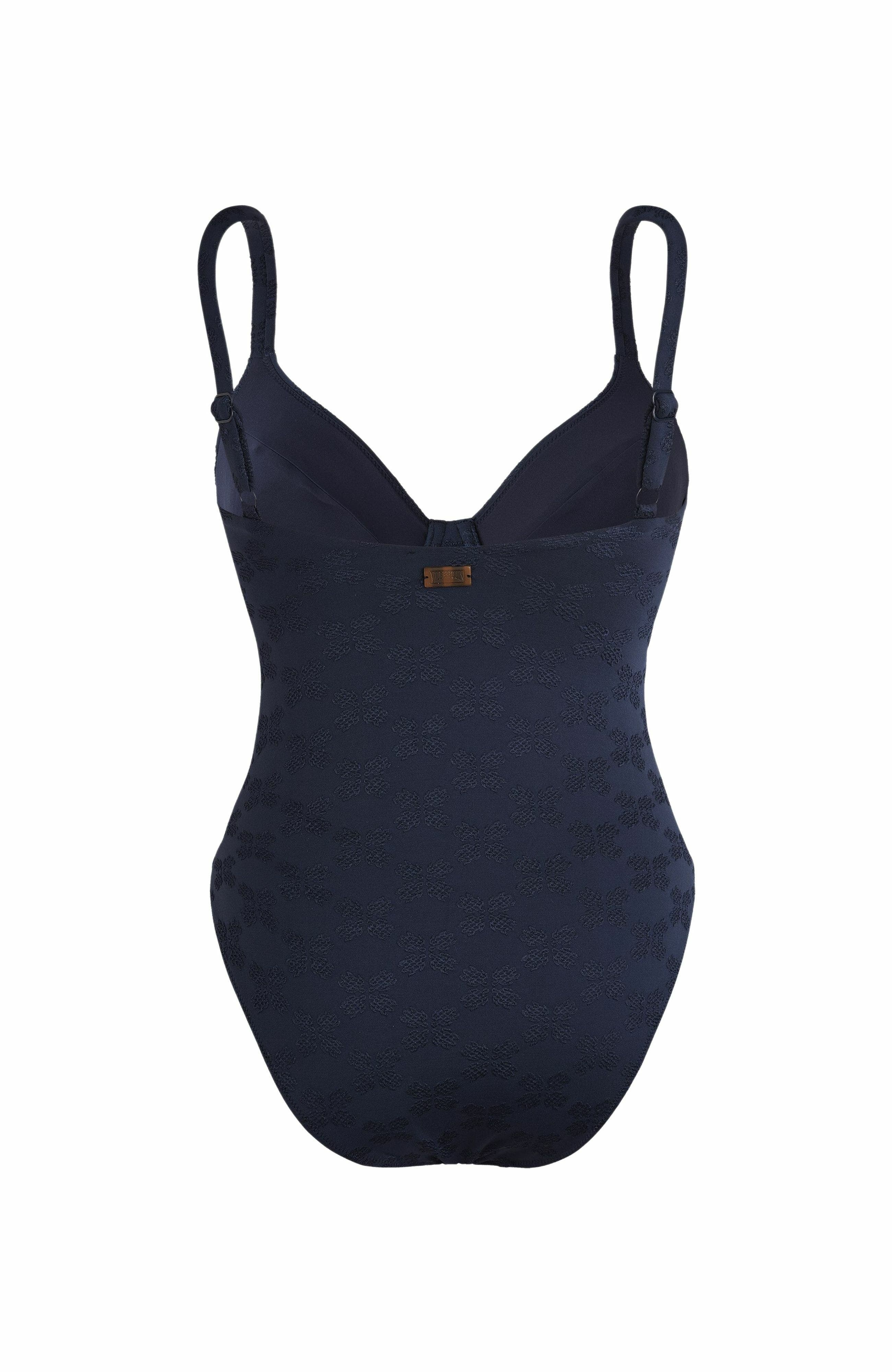 Vilebrequin Women's Turtles Monogram Underwire One-Piece Swimsuit in Bleu Marine at Nordstrom - 3