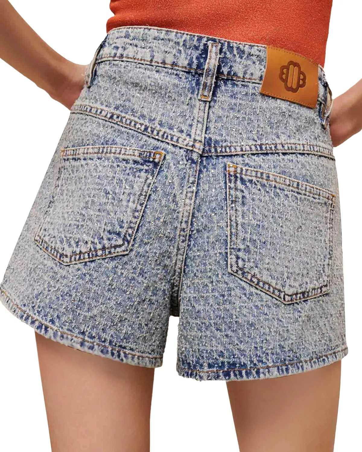 Pokkus Embellished Denim Shorts - 5