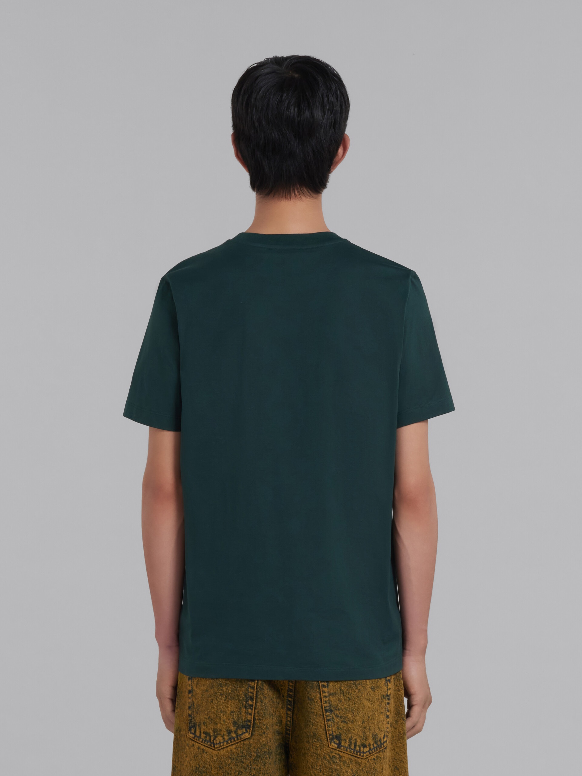 GREEN BIO COTTON T-SHIRT WITH MARNI PATCH - 3