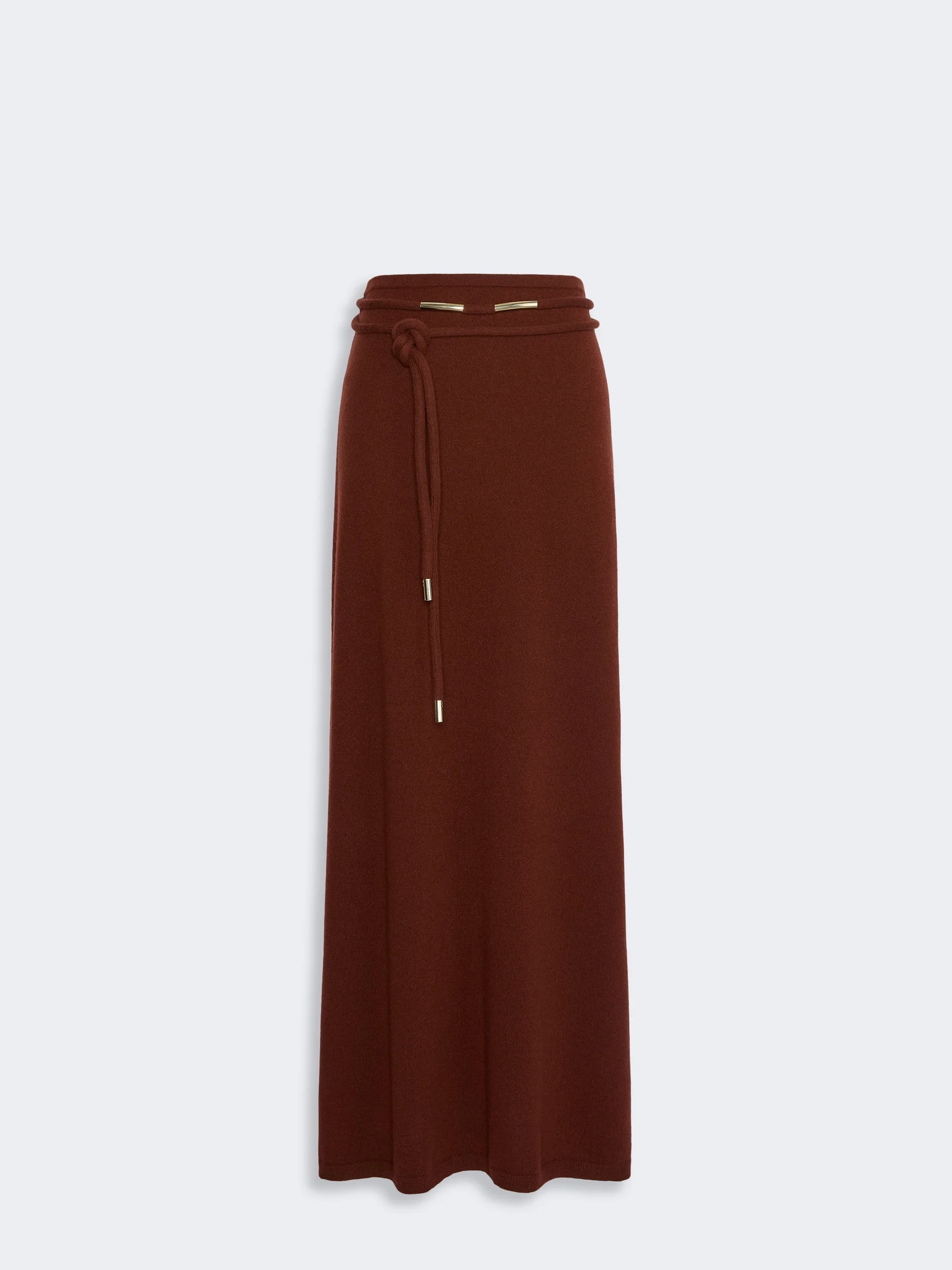 OGGI Long cashmere yarn skirt - RUST - 1