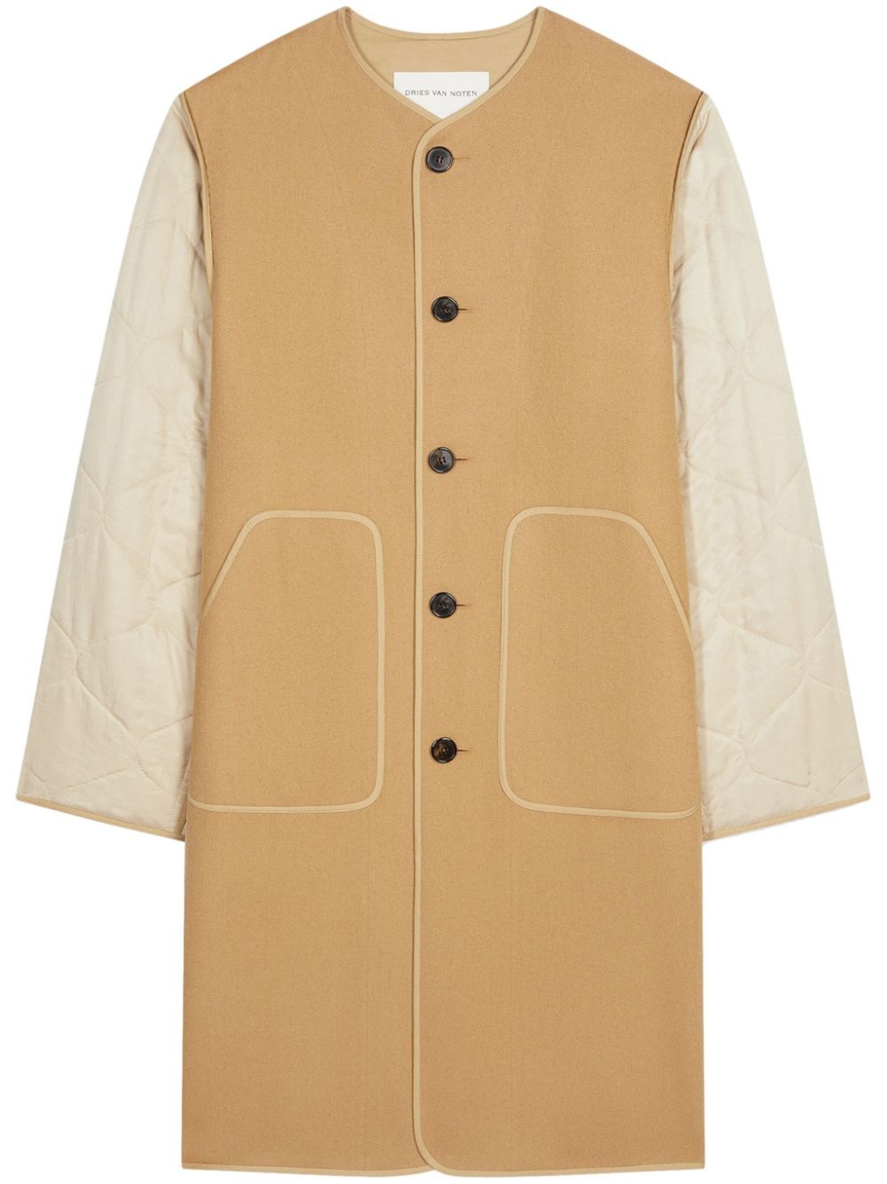 unlined collarless coat - 1