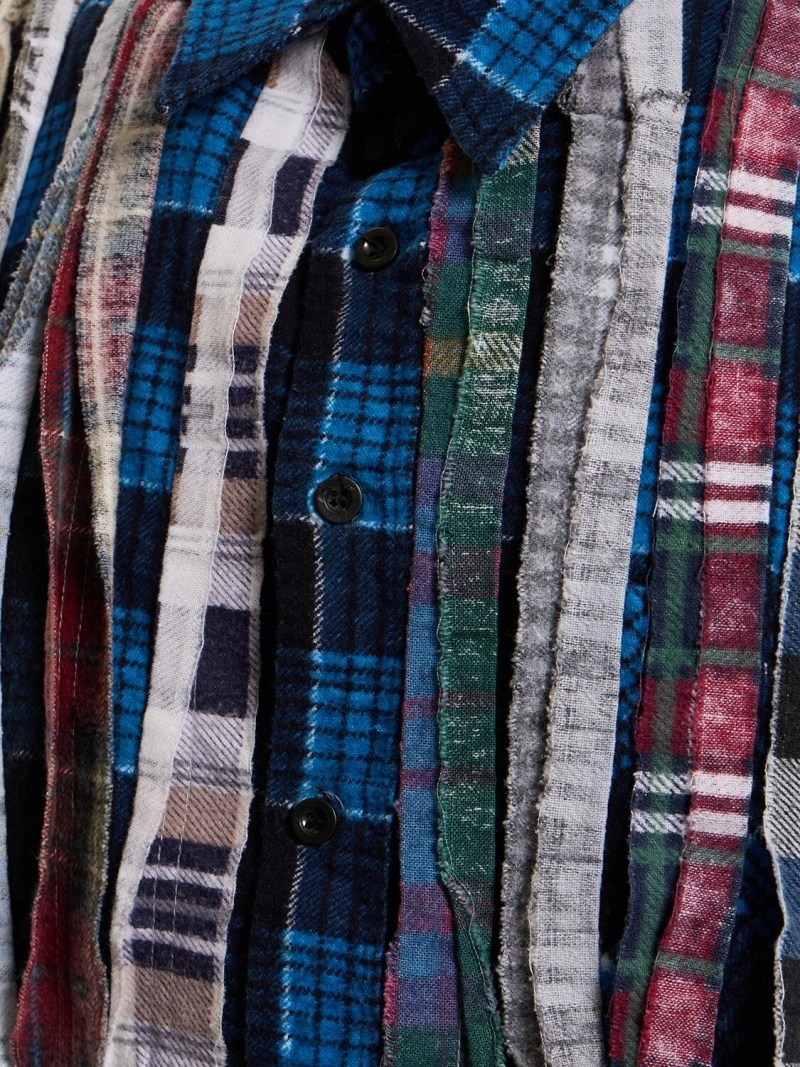 Ribbon cotton flannel shirt - 4