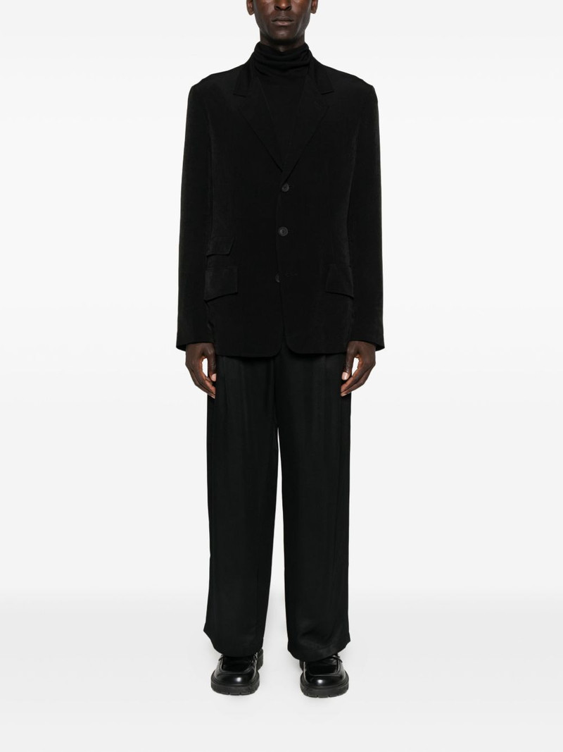 Yohji Yamamoto three-button patch-pocket blazer outlook