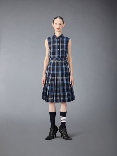 Thom Browne Wool Linen Midi Belted Dress outlook