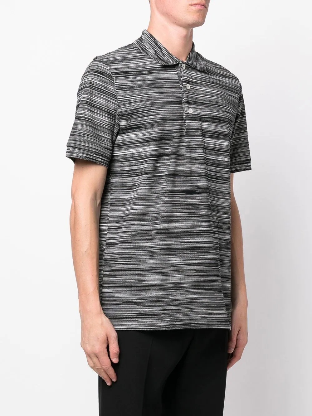 striped short-sleeved polo shirt - 3