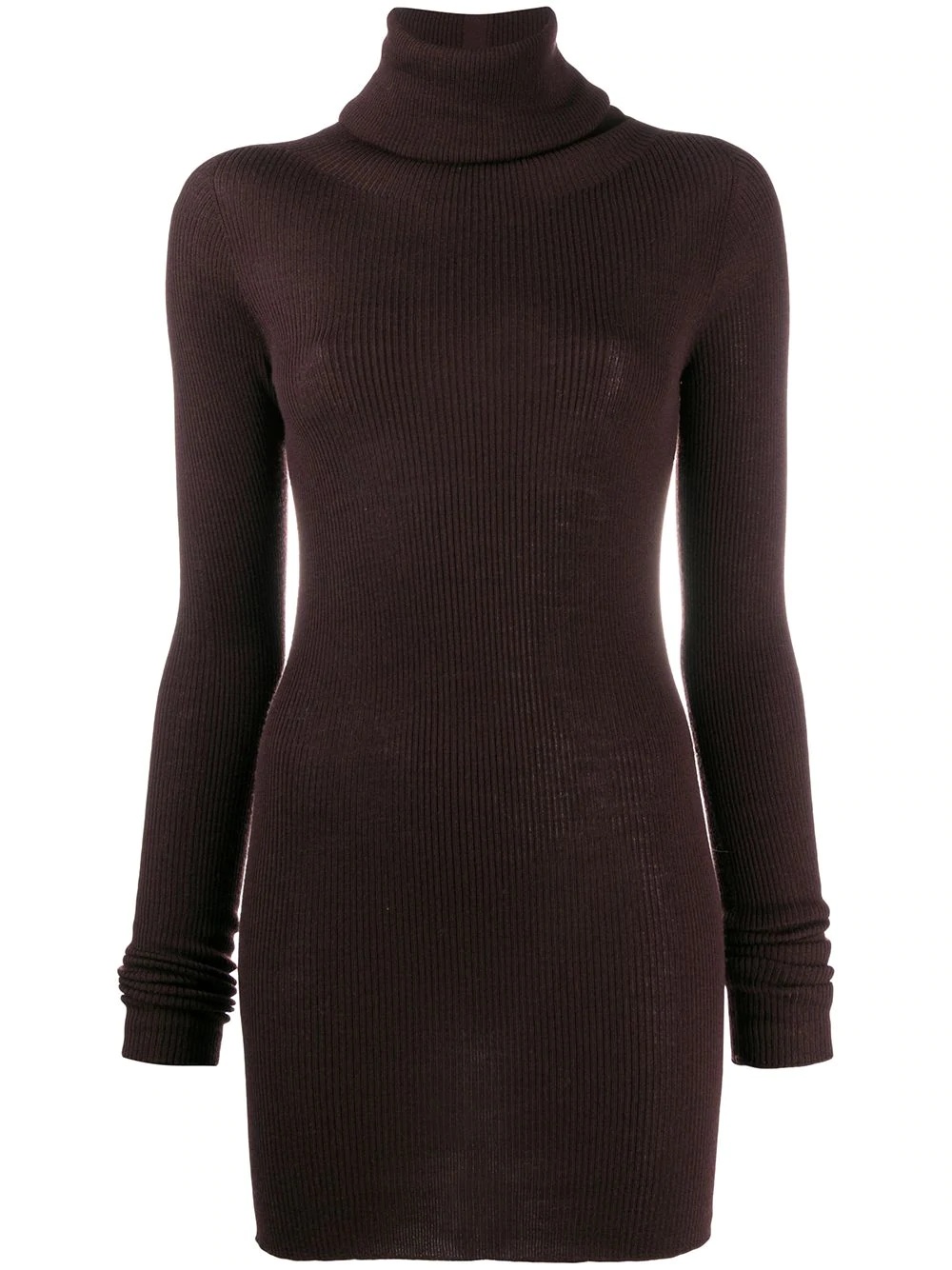 rollneck long-line knit top - 1