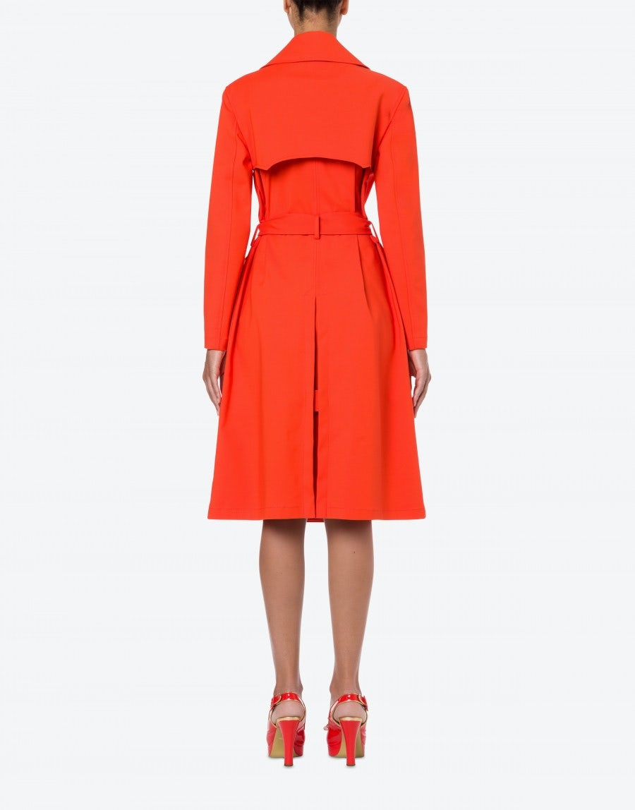 TEDDY BUTTONS DOUBLE SATIN TRENCH COAT - 3